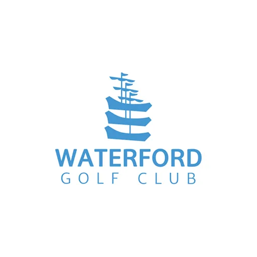 Waterford Golf Club logo with stylized blue ship above the text.