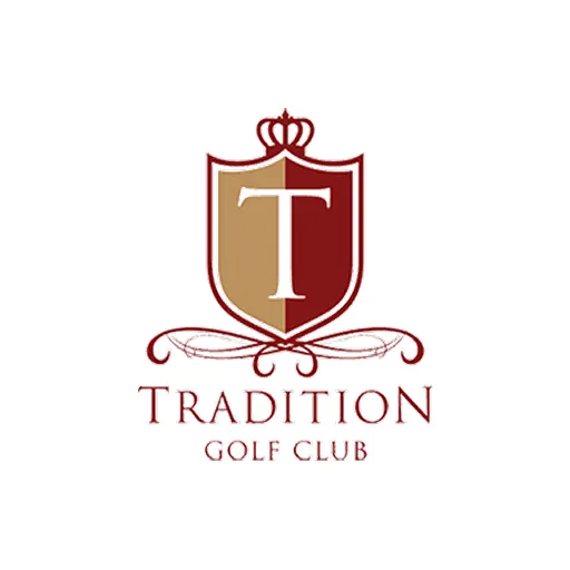 Tradition Golf Club logo with shield, crown, and a large T in center.