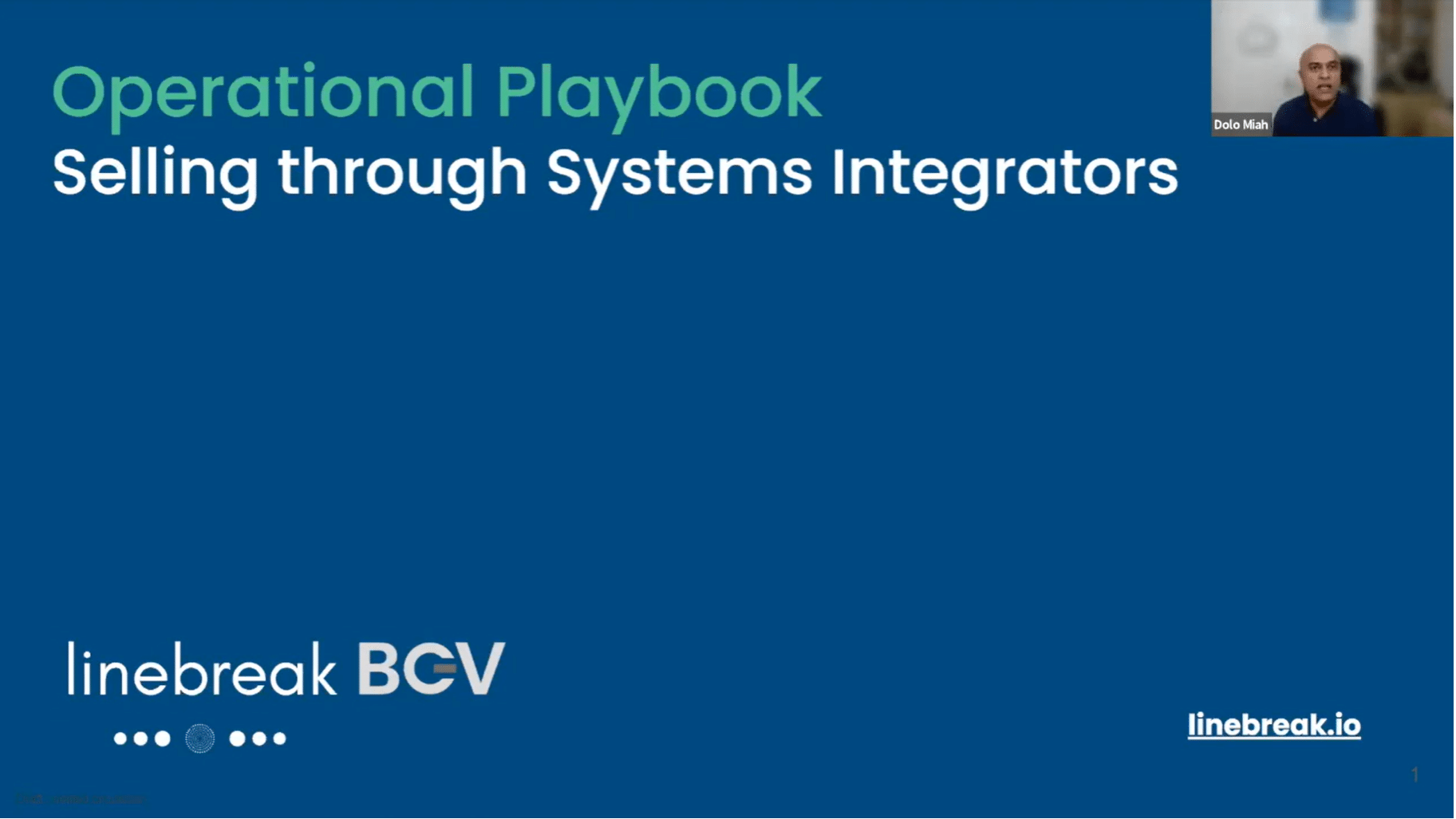 BGV Operational Playbook – Selling Through System Integrators
