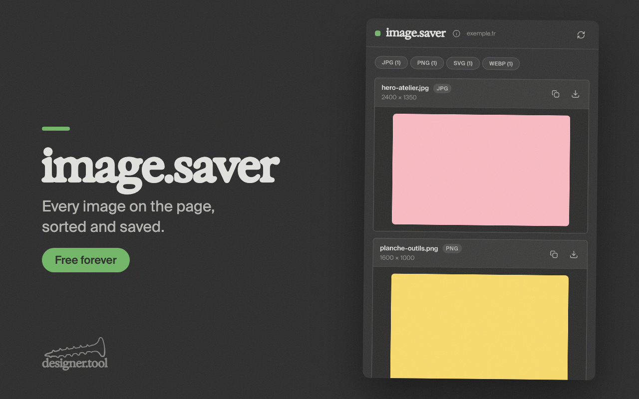 designer.tool — outil Image Saver