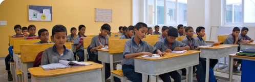 High school students in classroom