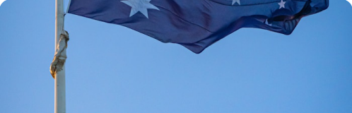 Australian flag waving
