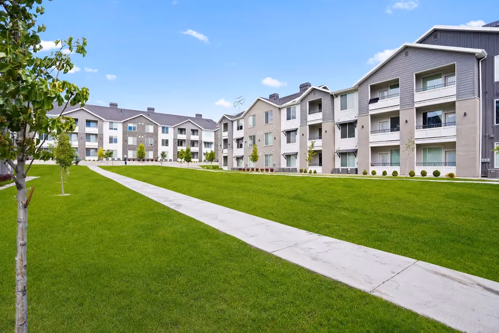 grass area with sidewalk