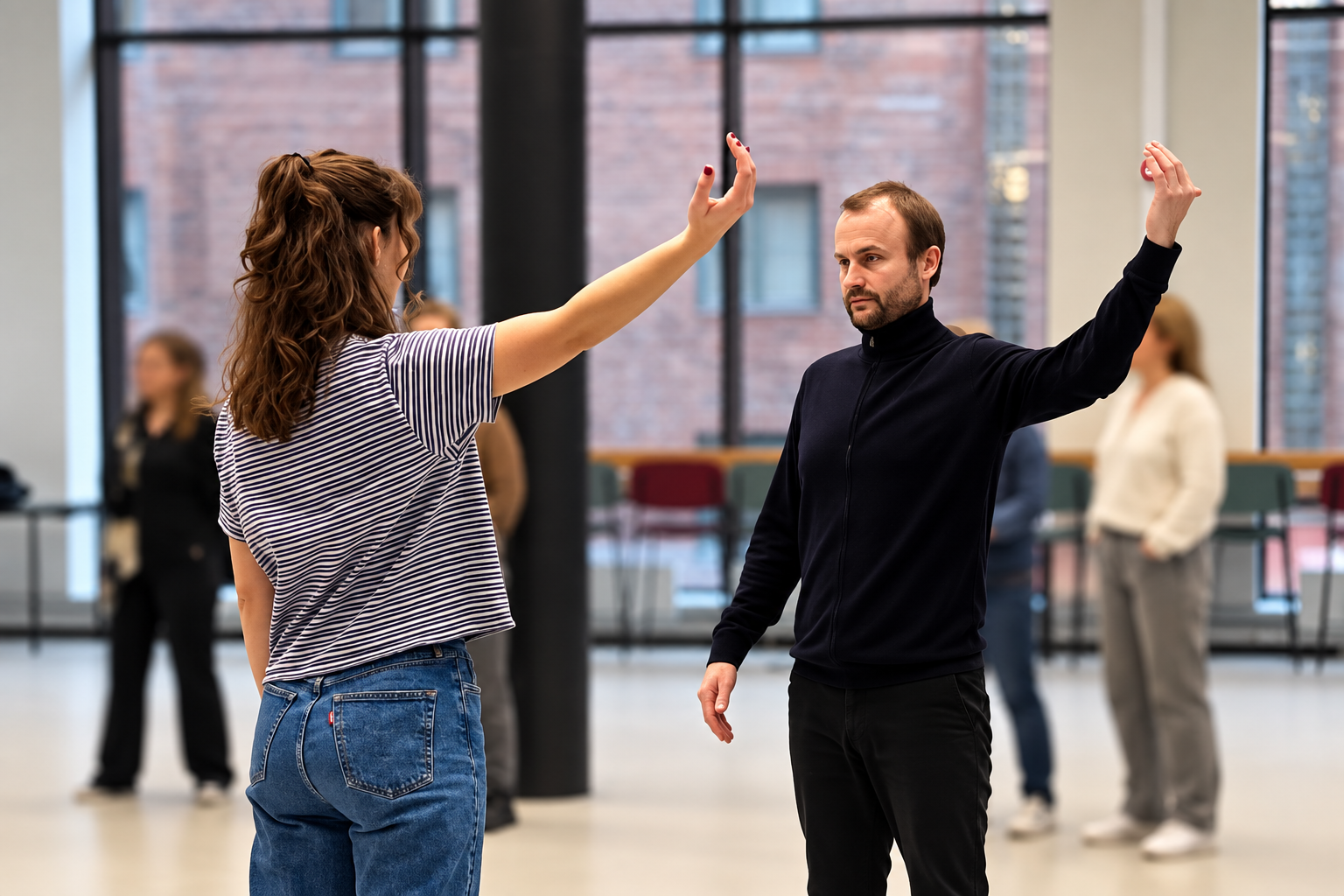 Marius Thomassen facilitating an applied improvisation exercise for innovation and creativity