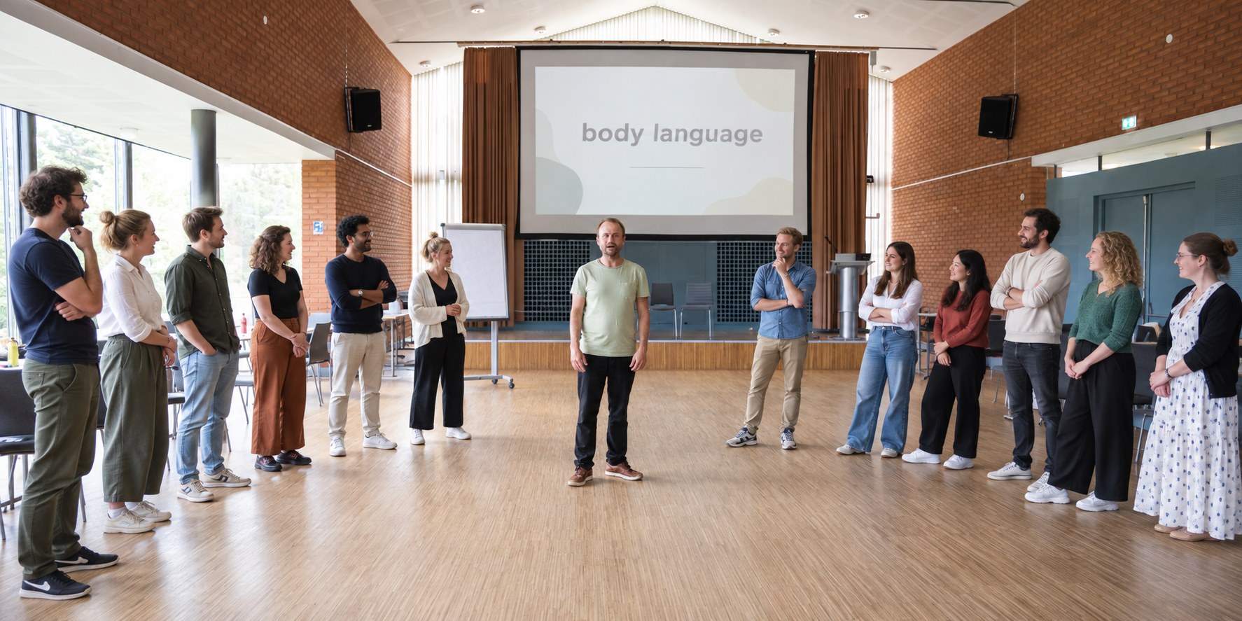 Marius Opheim Thomassen facilitating a body language workshop