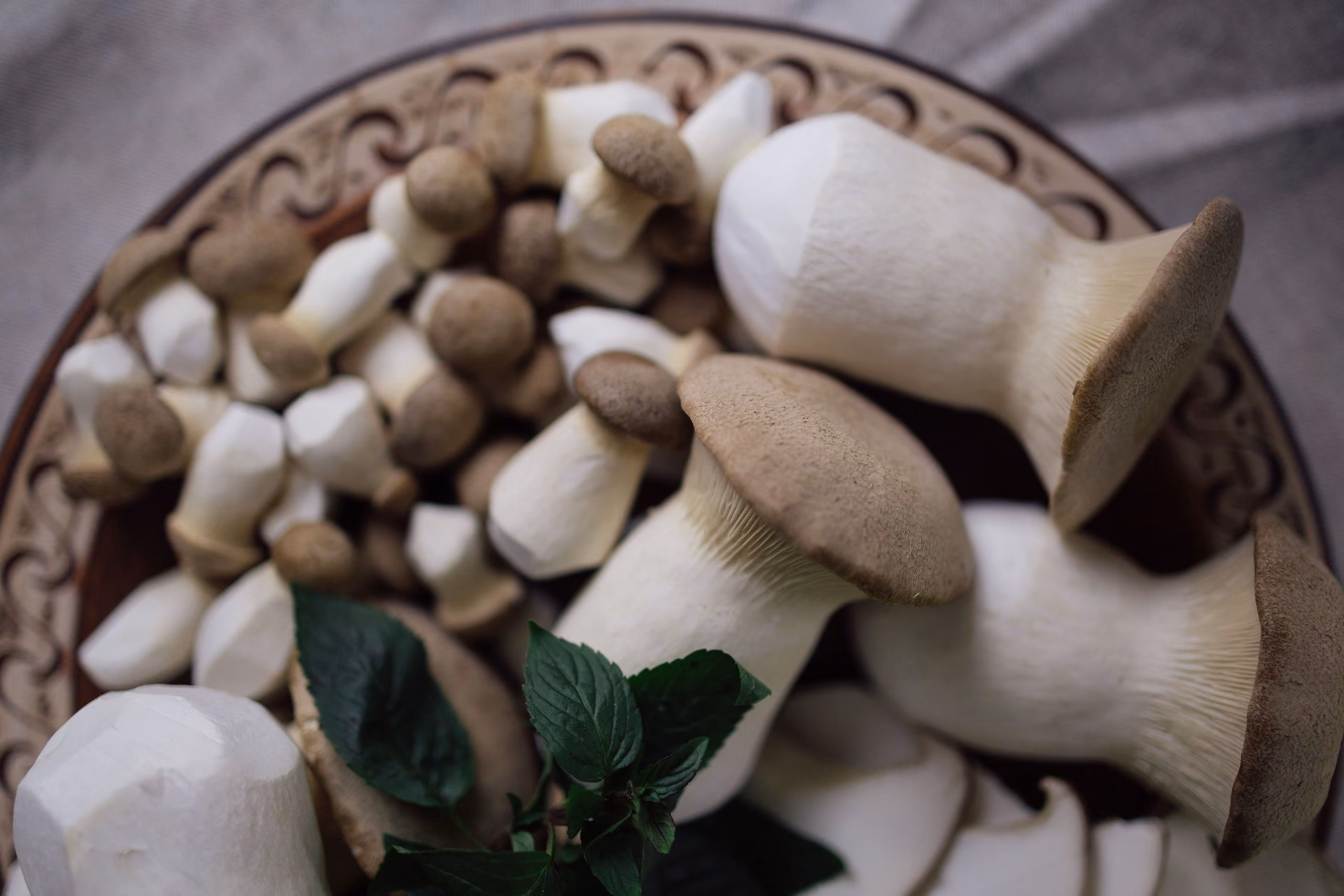 Fresh eryngii mushrooms sorted and prepared for wholesale supply