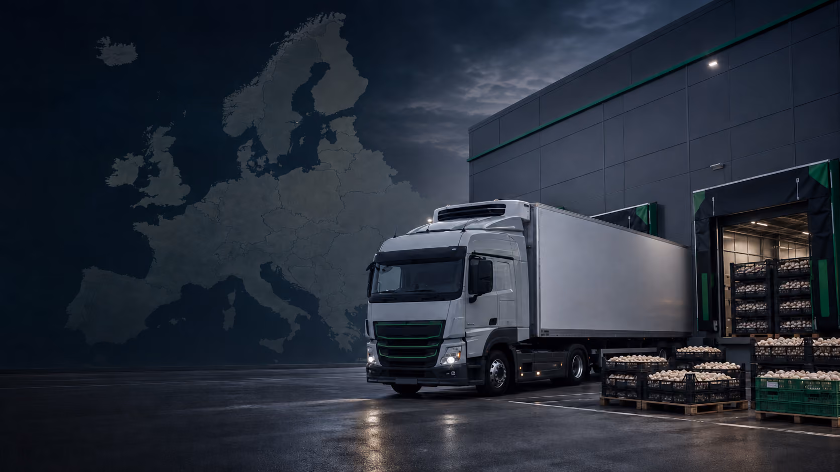 Refrigerated logistics and European delivery for B2B mushroom supply