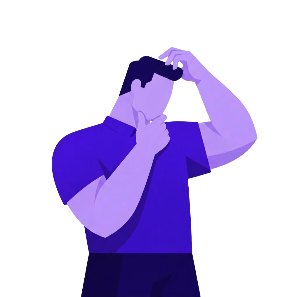 Illustration of a person unsure who owns security