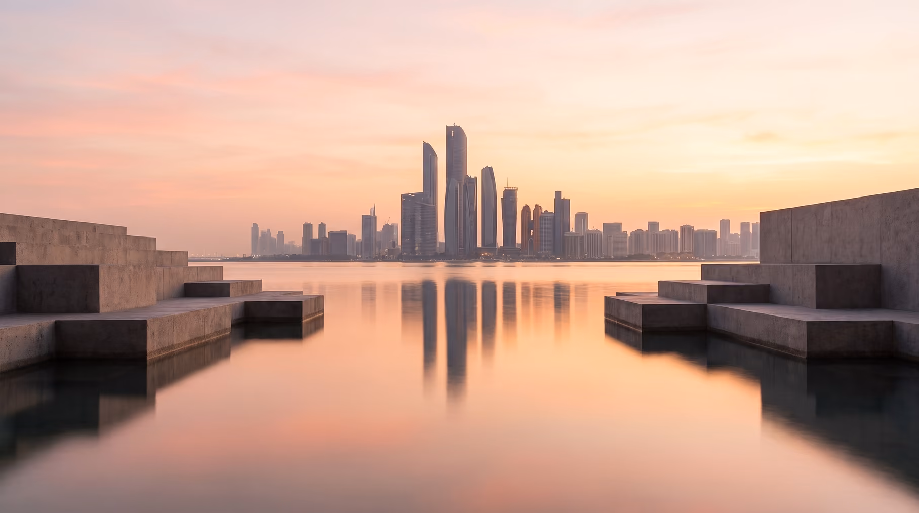 Abu Dhabi city towers along the skyline