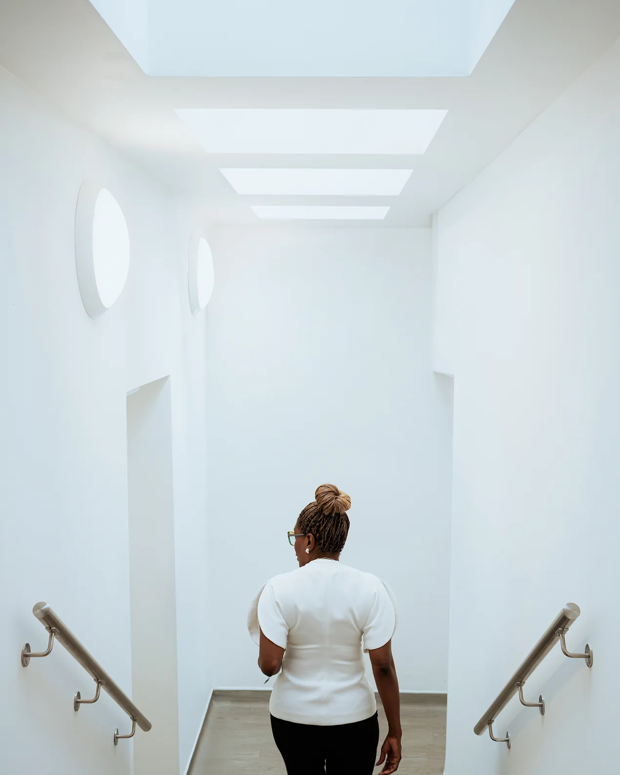 The staircase at the Veya Fertility clinic
