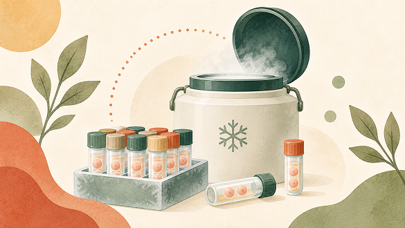 Illustration for egg and sperm freezing step 5: stored until you are ready