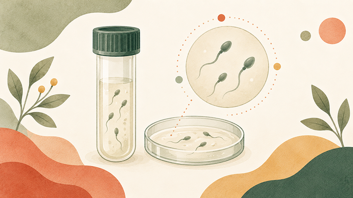 Illustration for IUI step 2: preparing the sperm