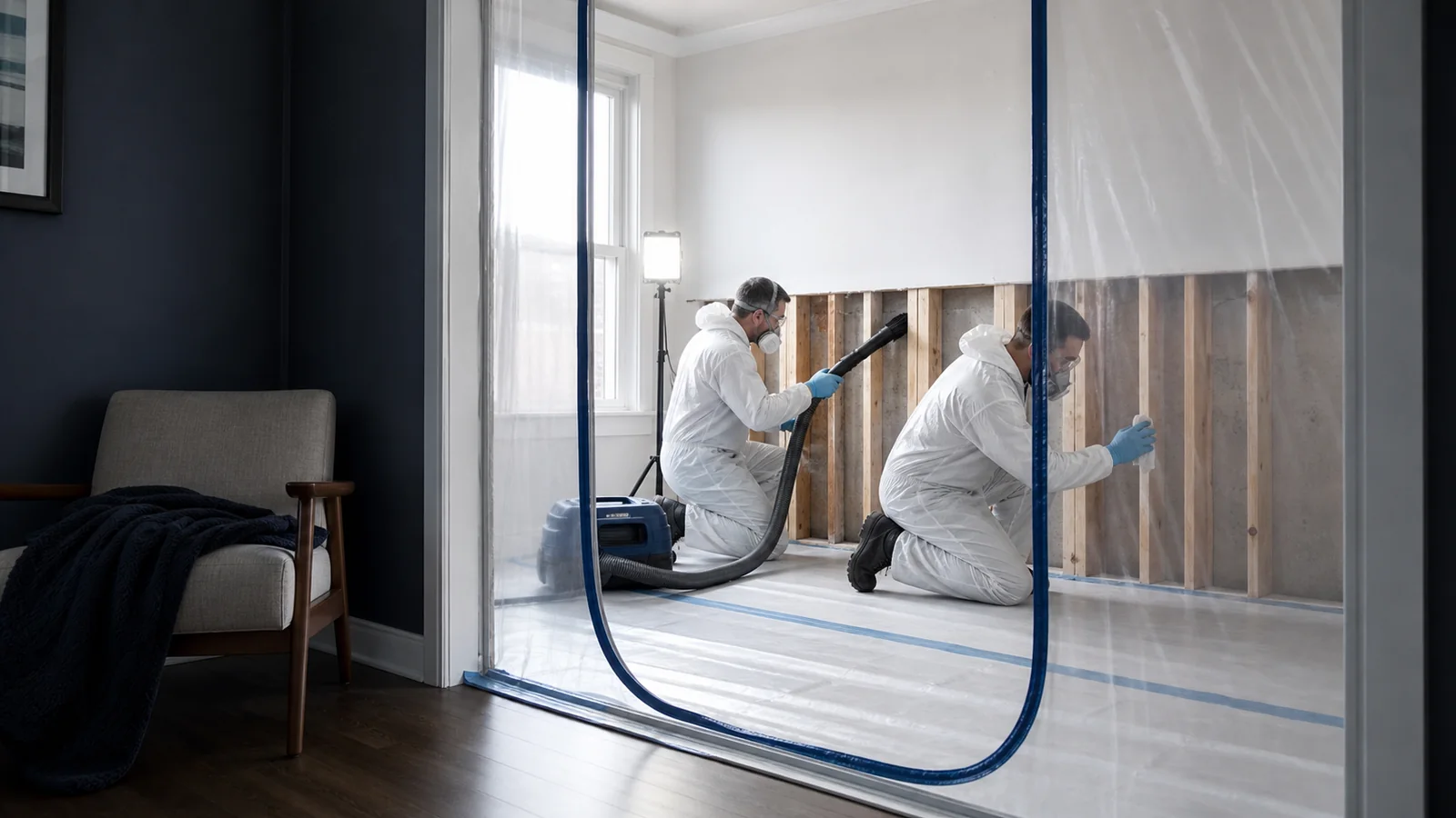 Water damage remediation at a Calgary property