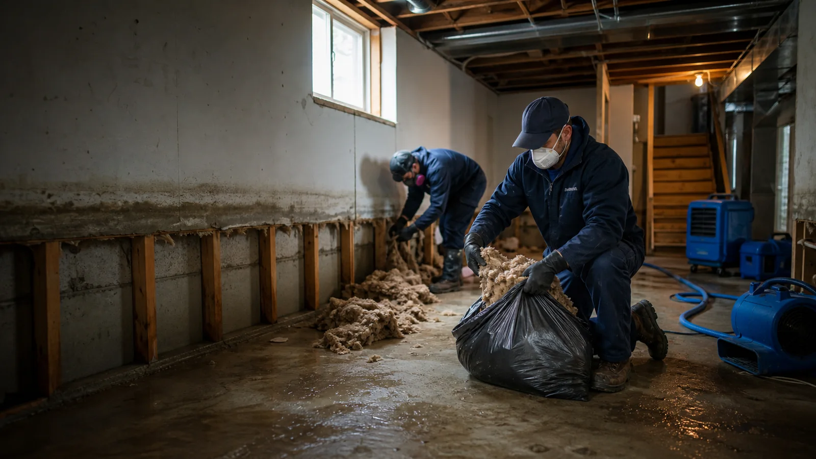 Flood damage restoration at a Calgary property