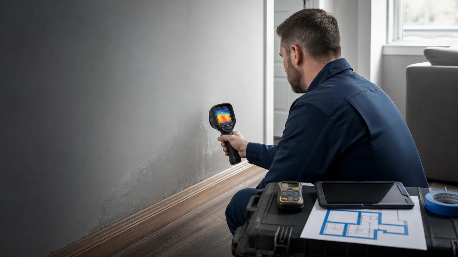 Moisture mapping at a Calgary property