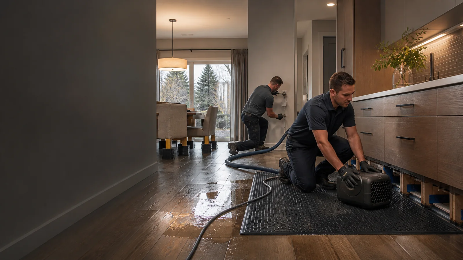 Water damage mitigation at a Calgary property