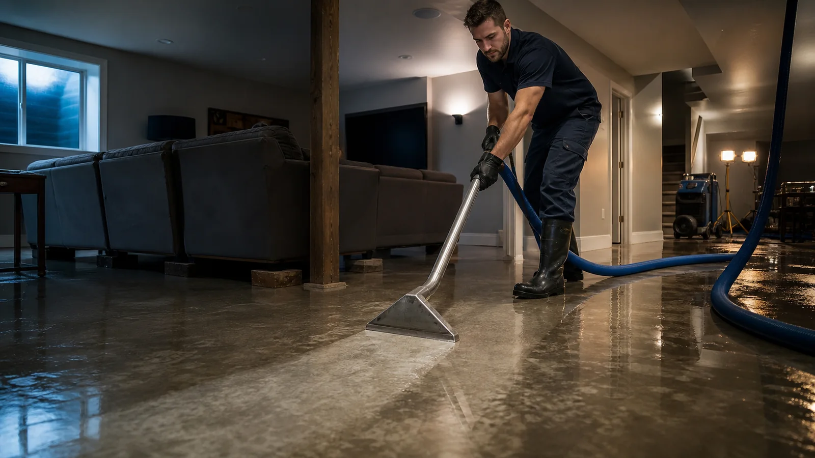 Emergency water extraction at a Calgary property