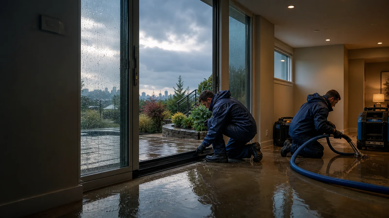 Storm and rain water damage restoration at a Calgary property