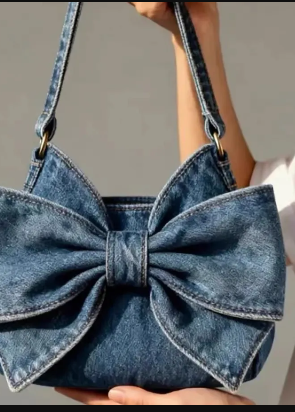 The Bow'd Up Mini Denim Bag