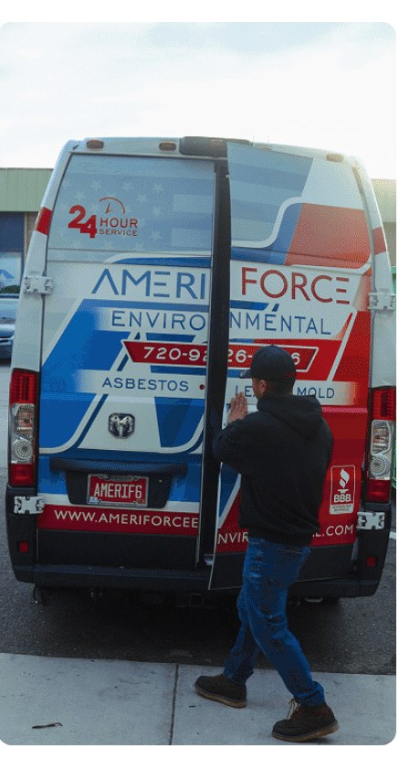 AmeriForce Environmental crew member at the service van