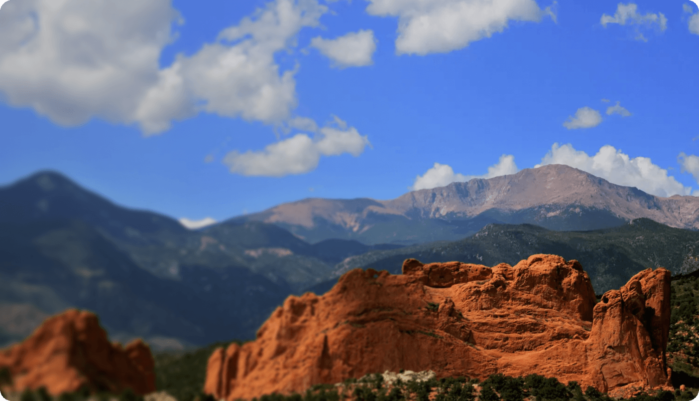 Pikes Peak and the Front Range near Fountain, Colorado