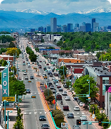 Aurora, Colorado avenue looking toward downtown Denver