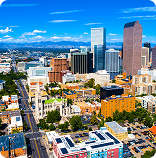 Denver metro skyline near Thornton, Colorado