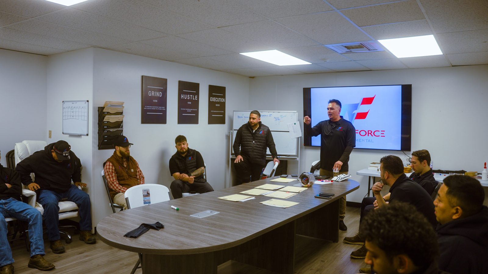 Training session in the AmeriForce office