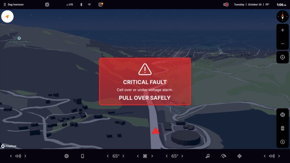 Safety warning – dark mode