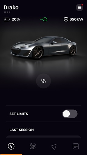 Charging data screen