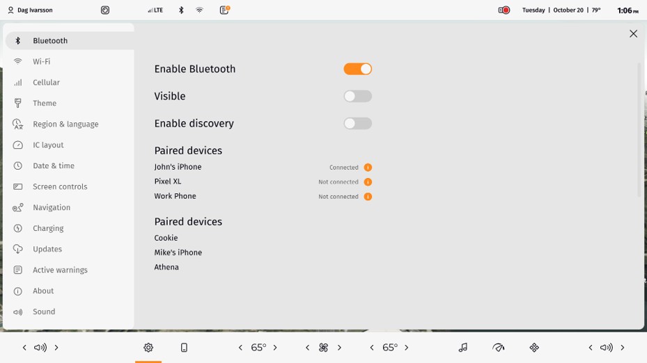 Bluetooth – light mode