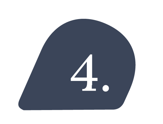 Dark shape with the number 4 in white centered on it.