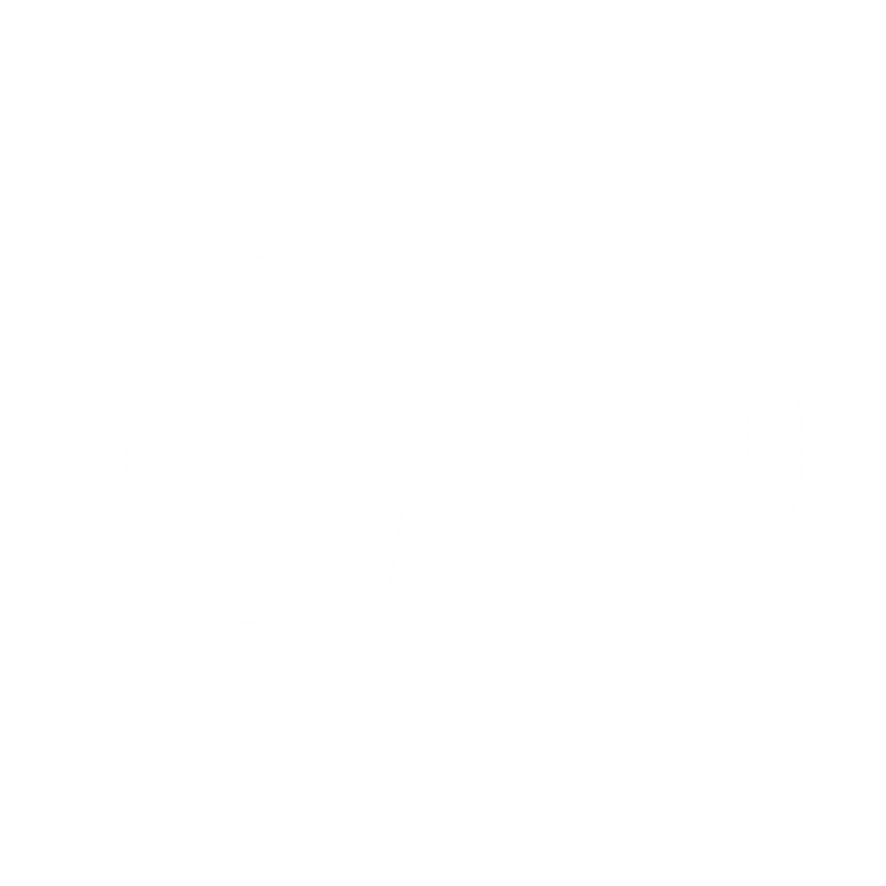 White infinity loop arrow icon on black background symbolizing continuous or responsible consumption.