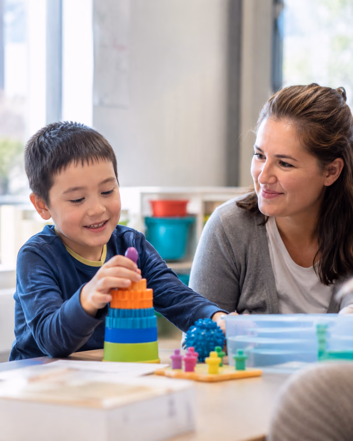 Families connecting at an inclusive community program