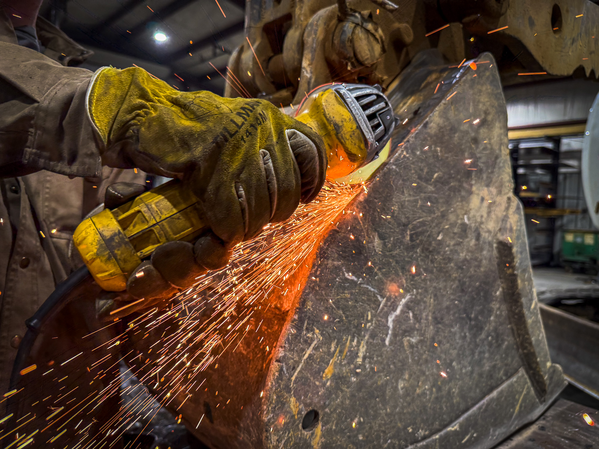 Bucket repair on the Turn-Again shop floor