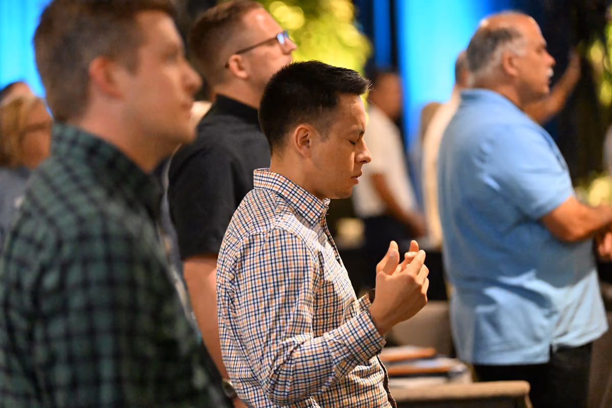 Man in prayer during Rescue event