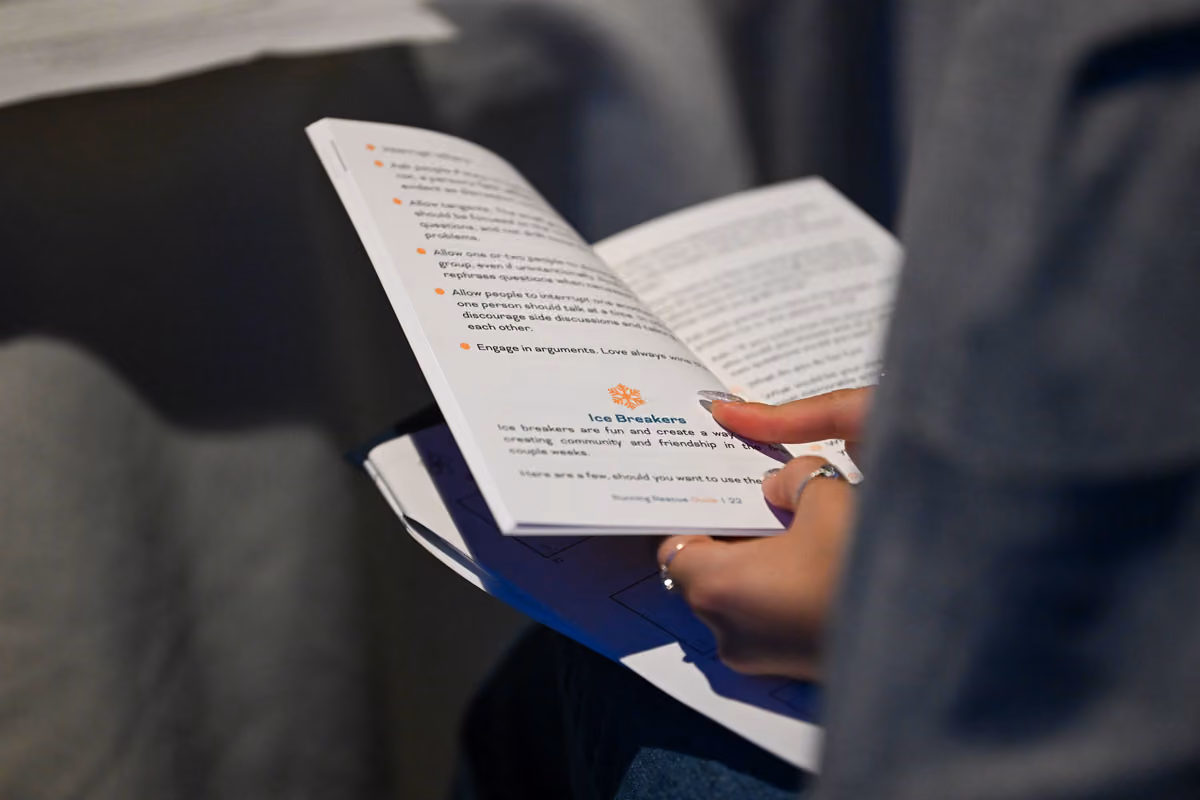 Person working through Rescue workbook