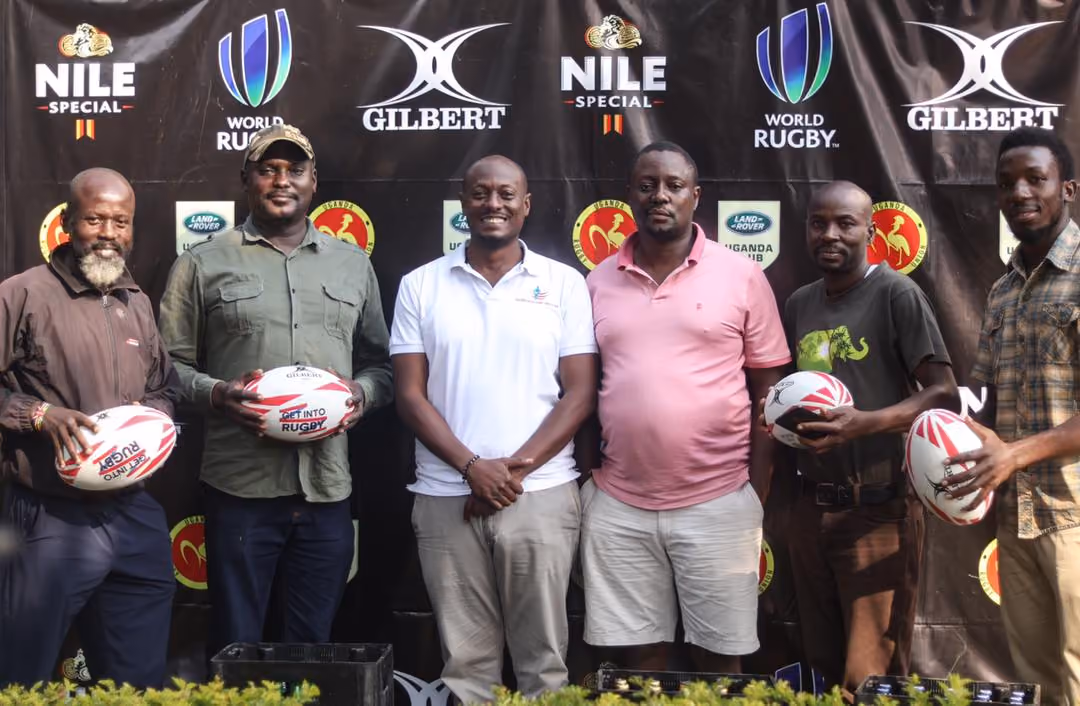 Rugby Balls Distribution Initiative To Different Uganda Regions Kicks Off In Partnership With World Rugby, Gilbert Rugby, Nile Special And Land Rover Uganda Club