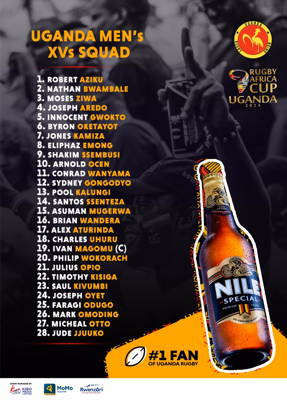 Uganda Rugby Cranes 15's Team Gears Up to Host Historic Rugby Africa Cup Men's XV Tournament 2024