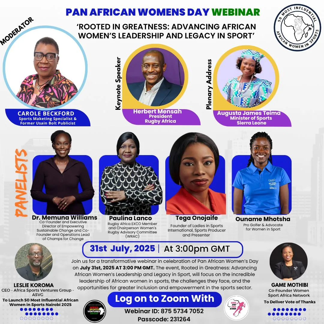 Media Advisory: Rugby Africa President Herbert Mensah to Deliver Keynote Address at Pan African Women’s Day Webinar