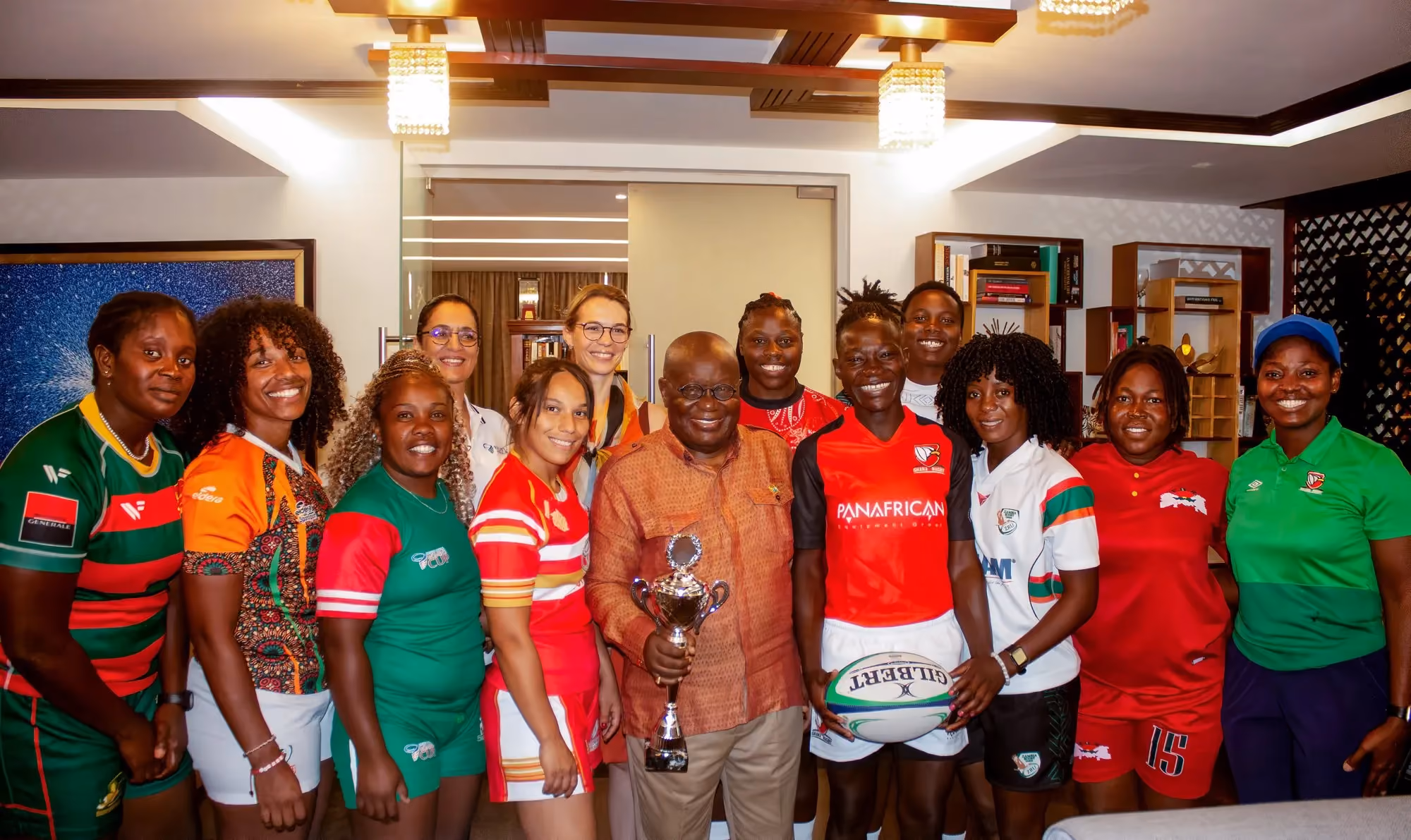 President of Ghana Hosts Rugby Africa Players