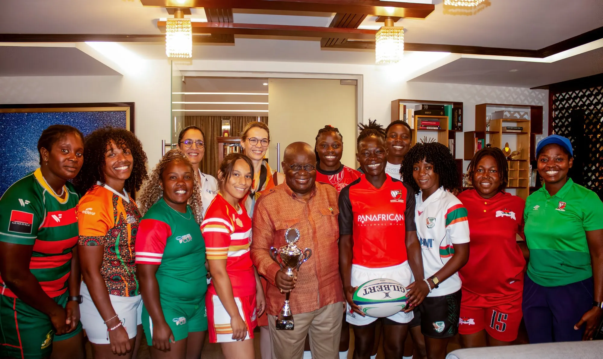 President of Ghana Hosts Rugby Africa Players