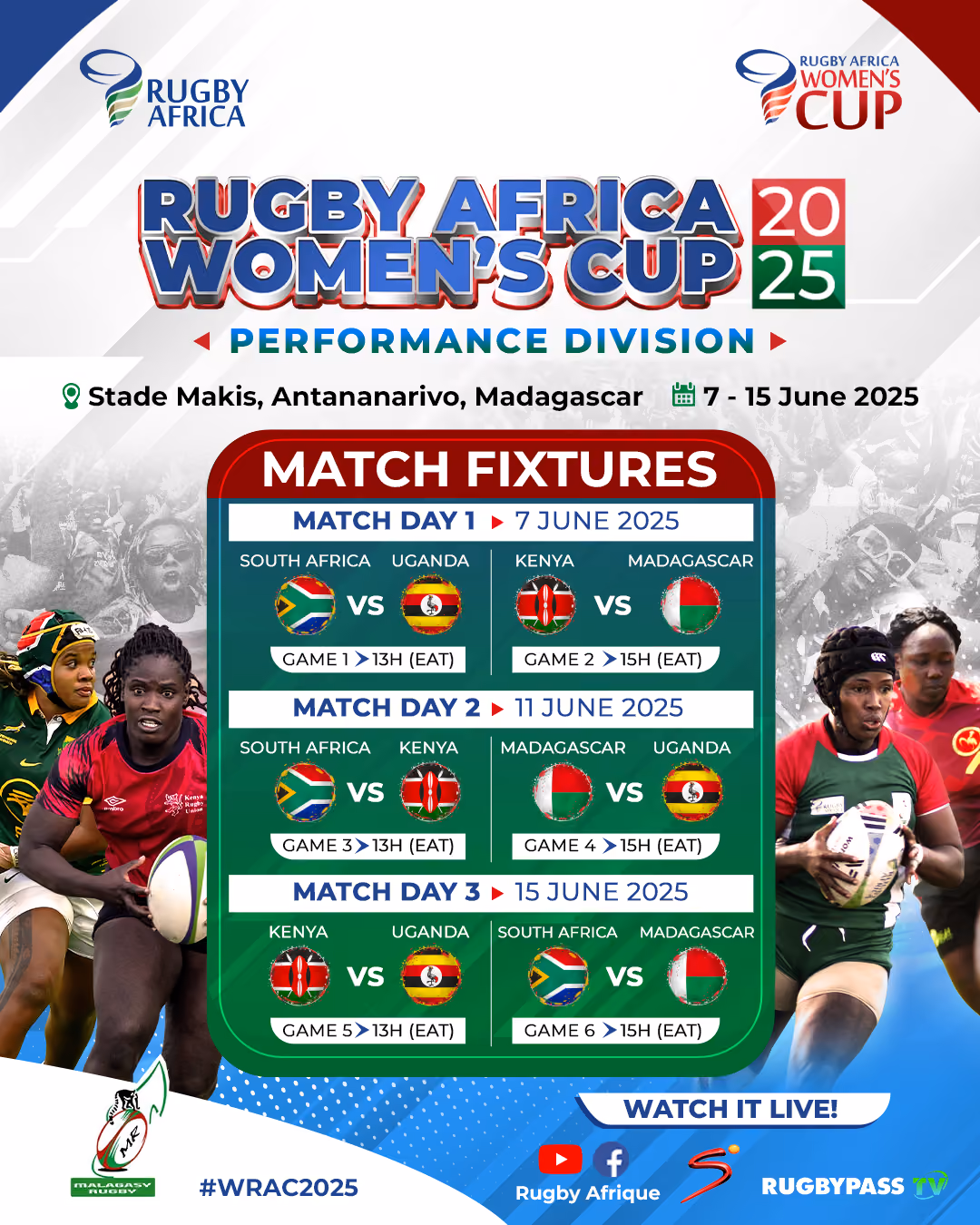 Les rivales continentales visent à détrôner les Springbok Women d'Afrique du Sud à la Coupe d'Afrique de rugby féminin 2025