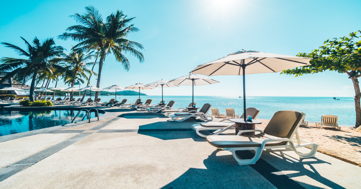 Paisagem de beach club. Sistema para Beach Club