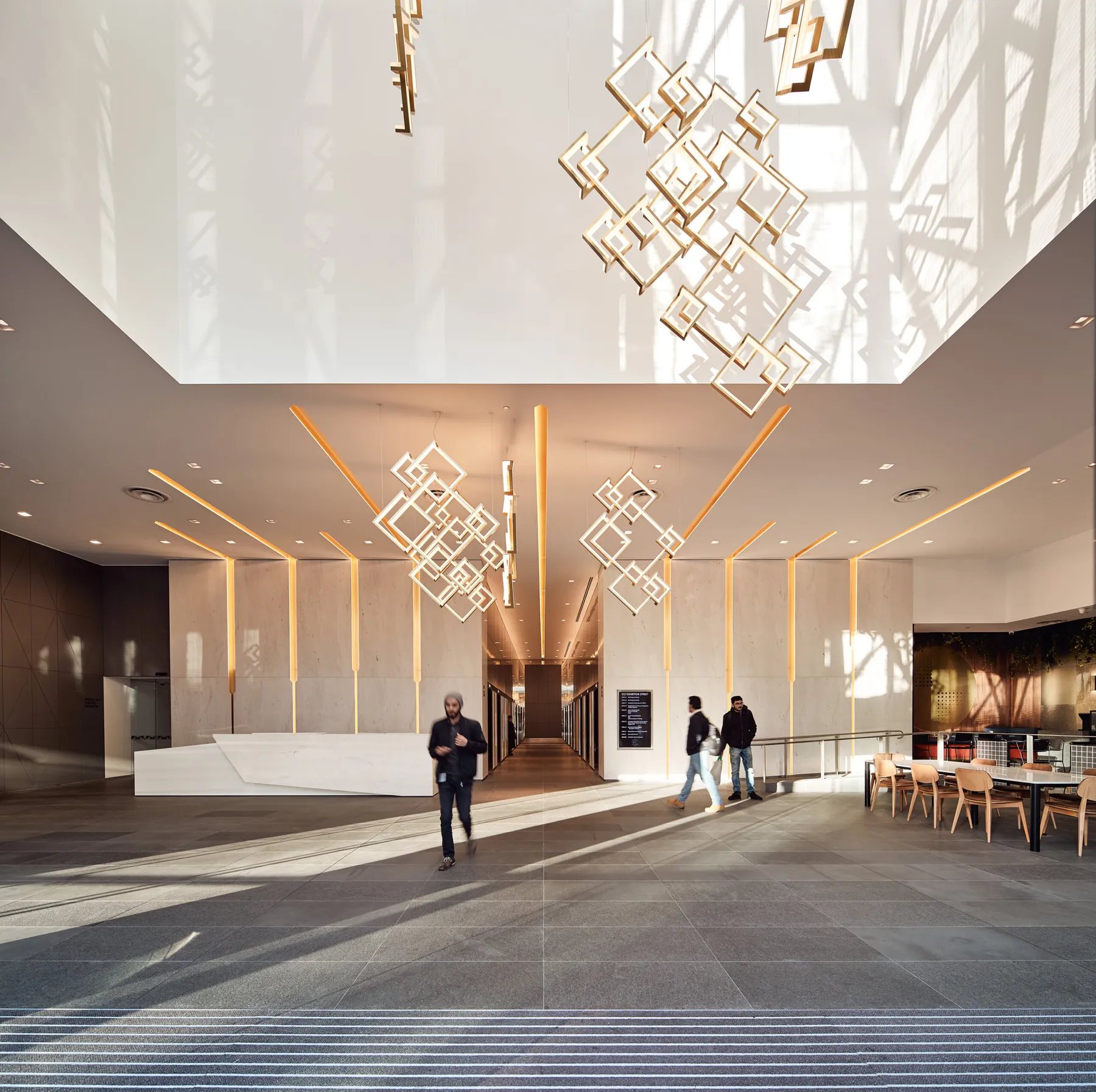 Ground floor lobby at 222 Exhibition Street, Melbourne