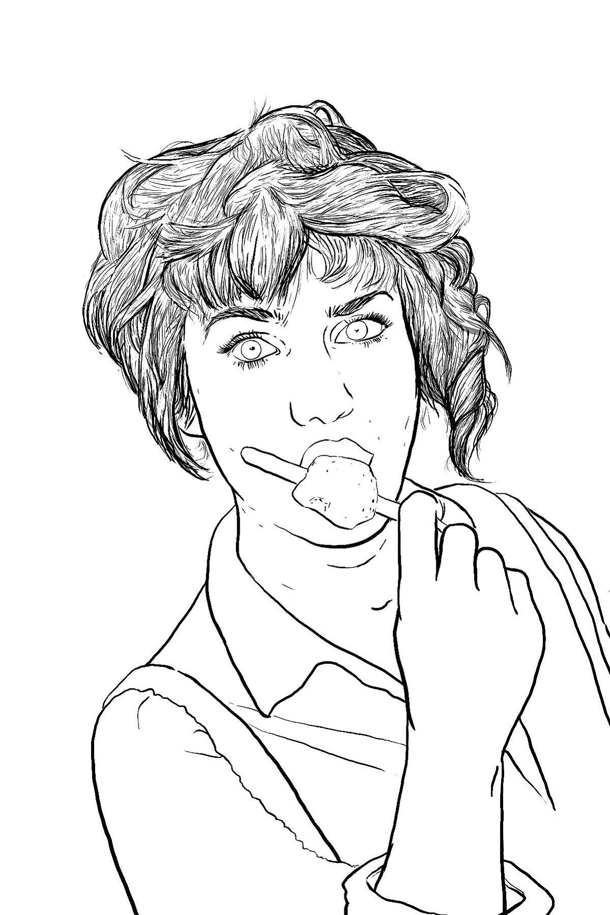 Stacie in Summer line art