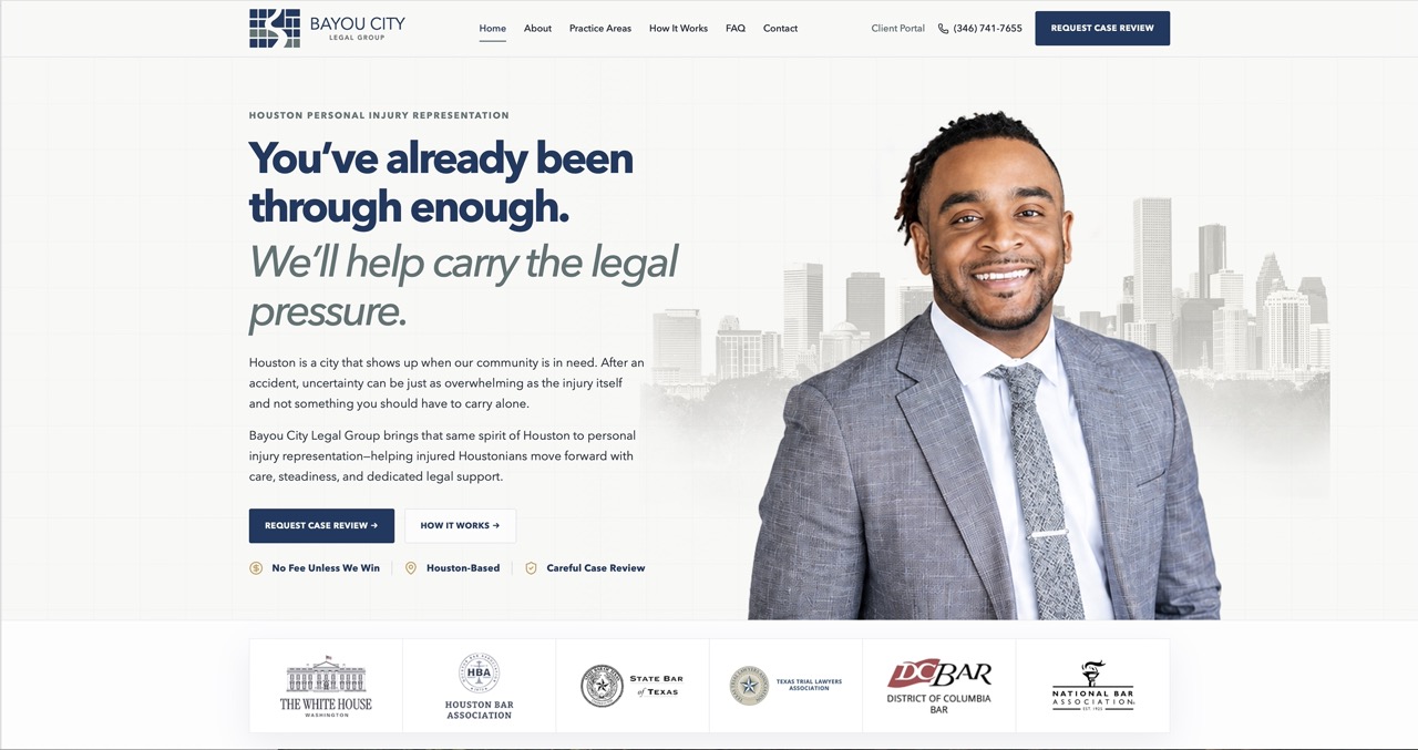 Bayou City Legal Group website screenshot