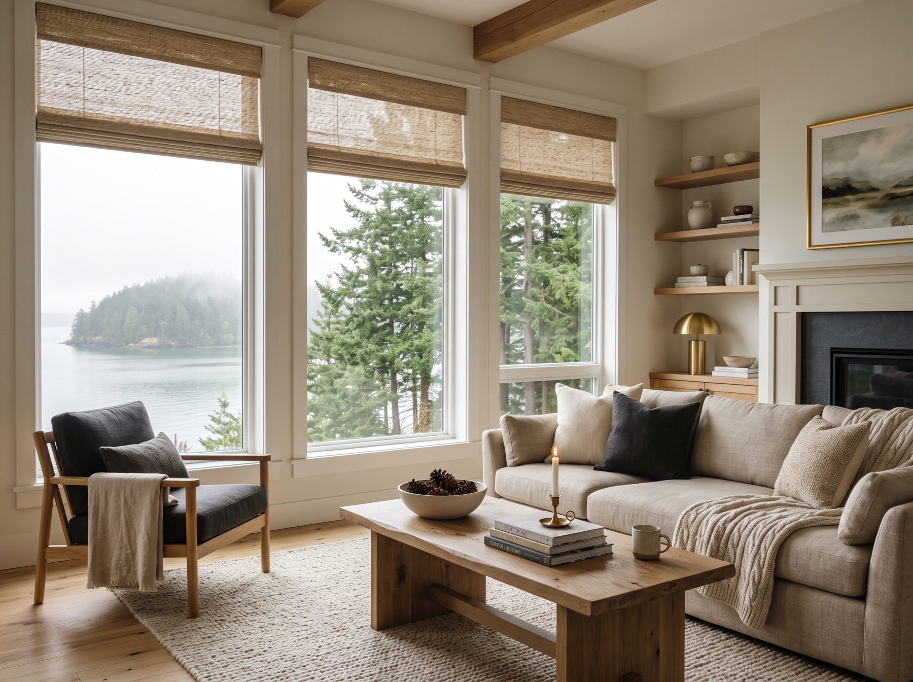 Custom shades on display at the Eagle Harbor showroom on Bainbridge Island