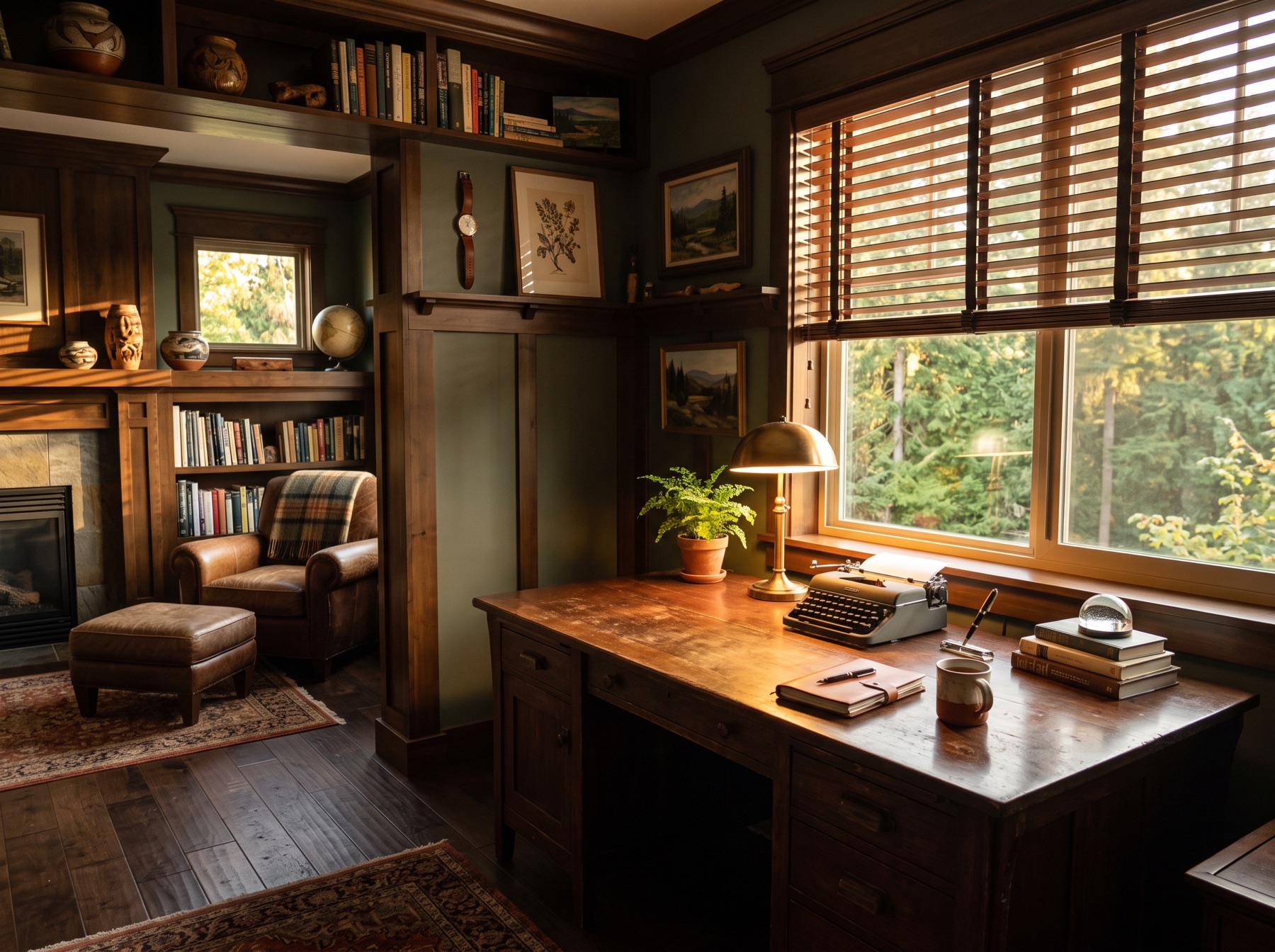 Custom blinds in a Bainbridge Island home