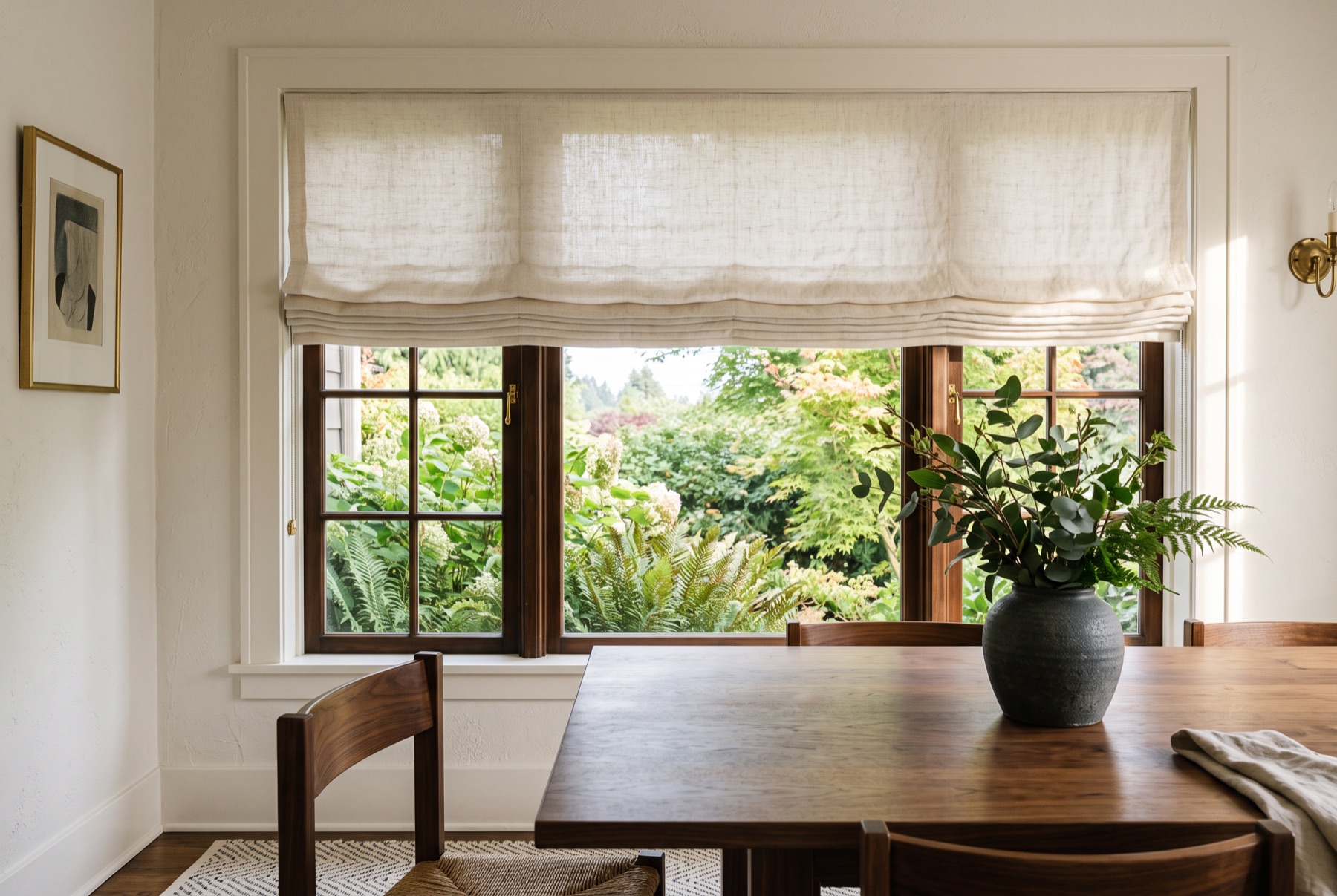 Roman shades in a Bainbridge Island home